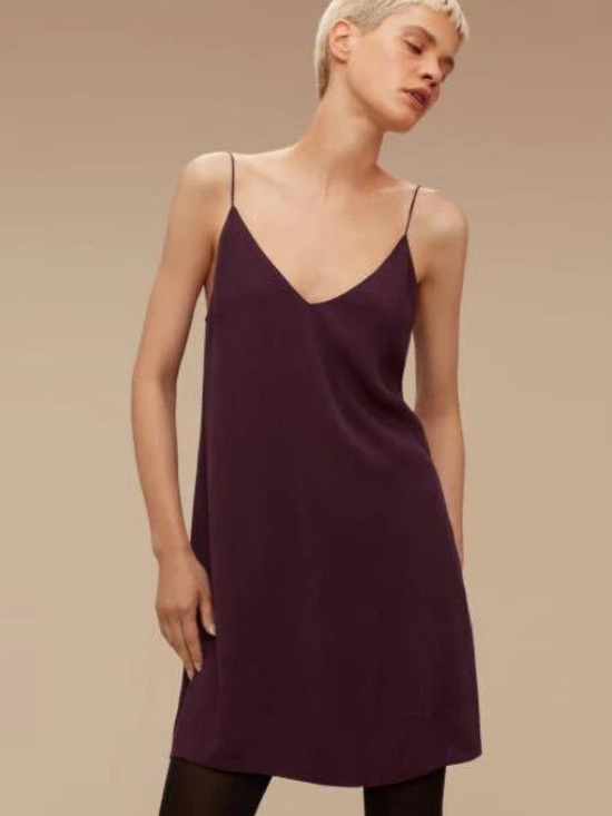 Wilfred Dresses & Skirts - Aritzia Wilfred Free Vivienne Slip Dress - Burgundy